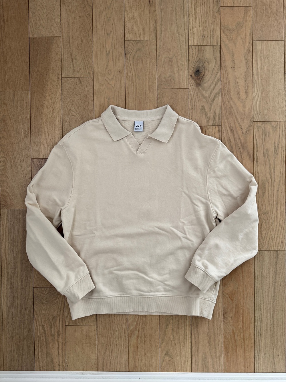 Zara Beige Crewneck Sweatshirt
